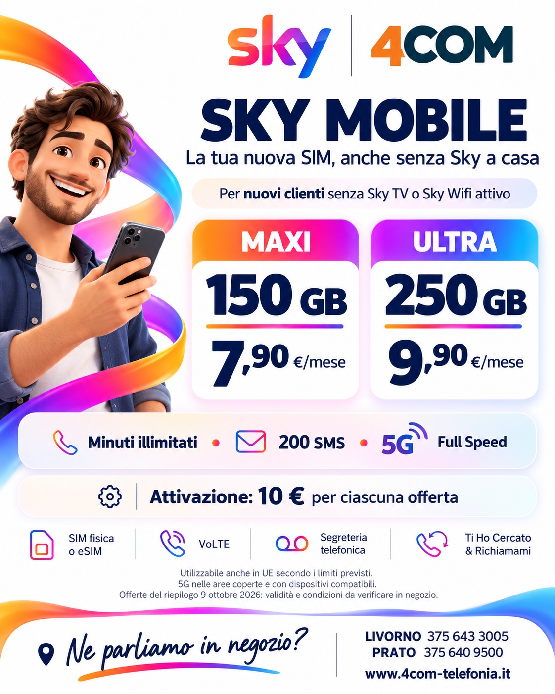 Sky Mobile per nuovi clienti: MAXI e ULTRA