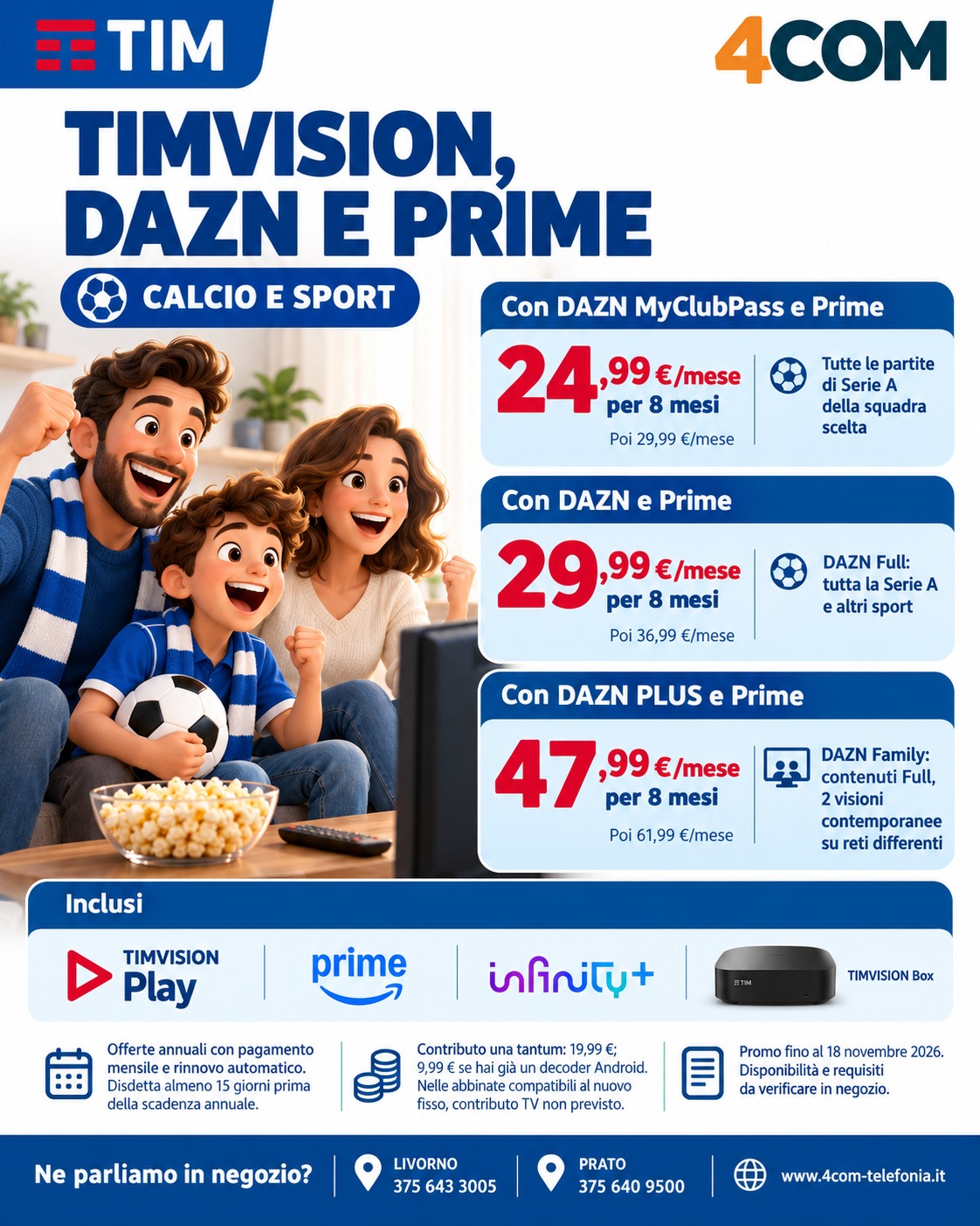 TIMVISION con DAZN e Prime