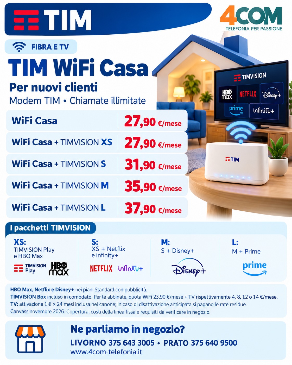 Locandina WiFi Casa + TIMVISION XS
