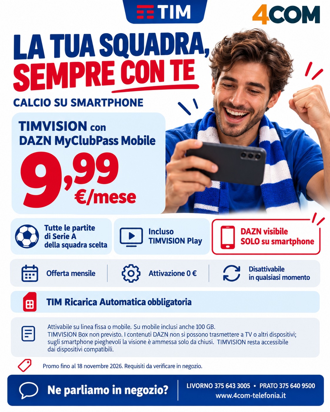 TIMVISION DAZN MyClubPass Mobile solo smartphone