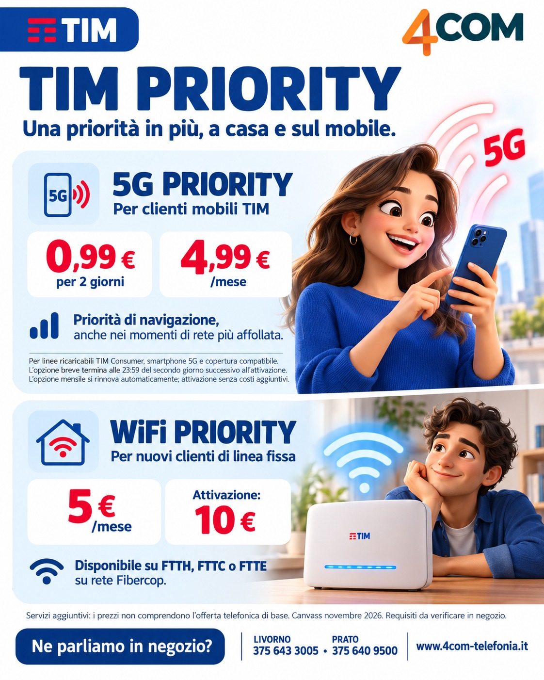 TIM Priority per mobile e linea fissa