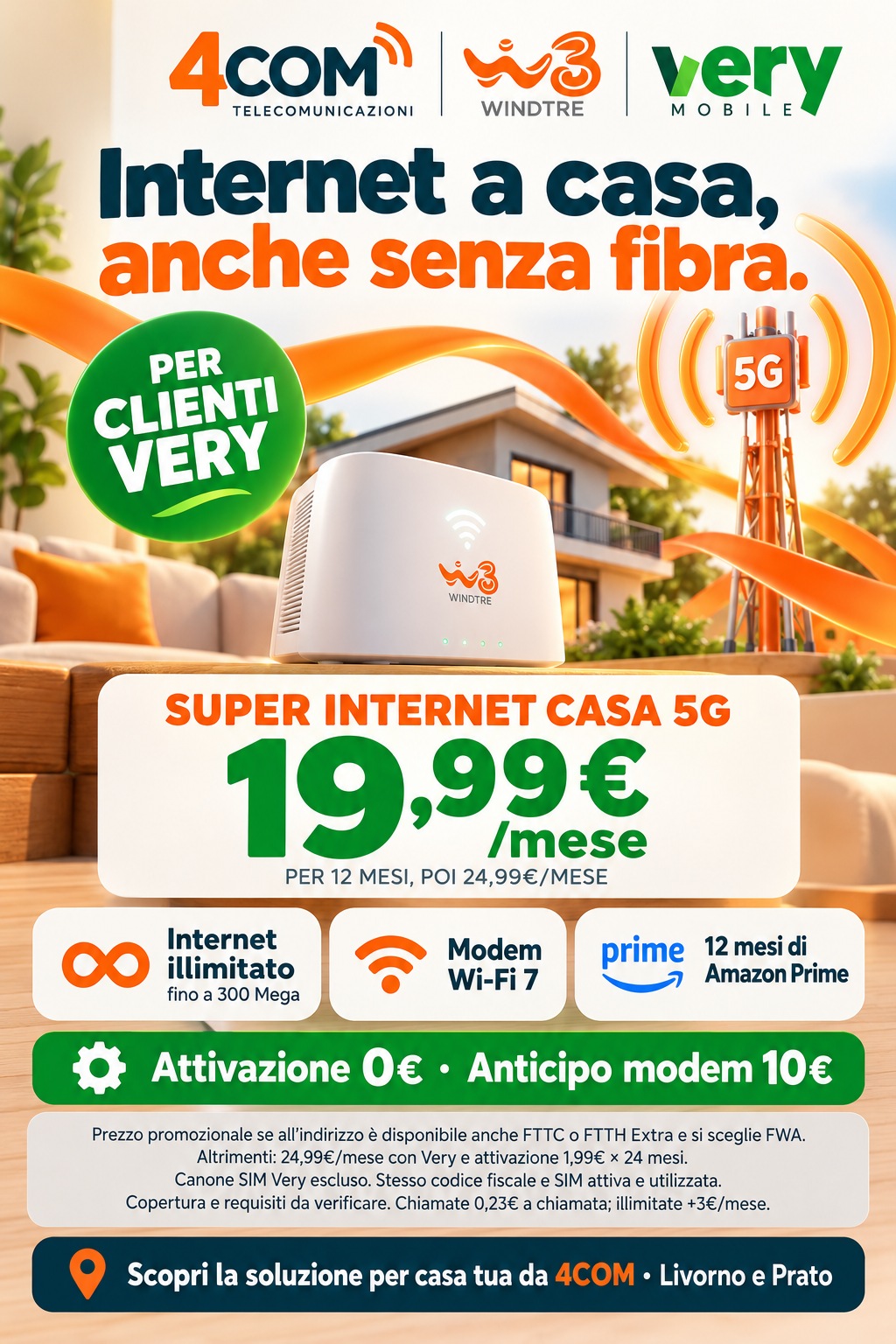 WINDTRE internet casa 5G con Very